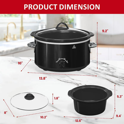 4 QT Slow Cooker,  Buffet Server and Warmer with 3 Heating Modes, Compact Slow Cooker, Dishwasher-Safe Removable Ceramic Pot & Tempered Glass Lid, Stainless Steel, Black4