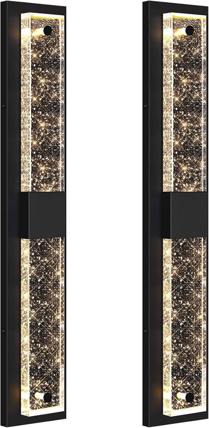 32‘’ Large Outdoor Wall Lights with Crystal Bubble Glass, 10W 3000K1