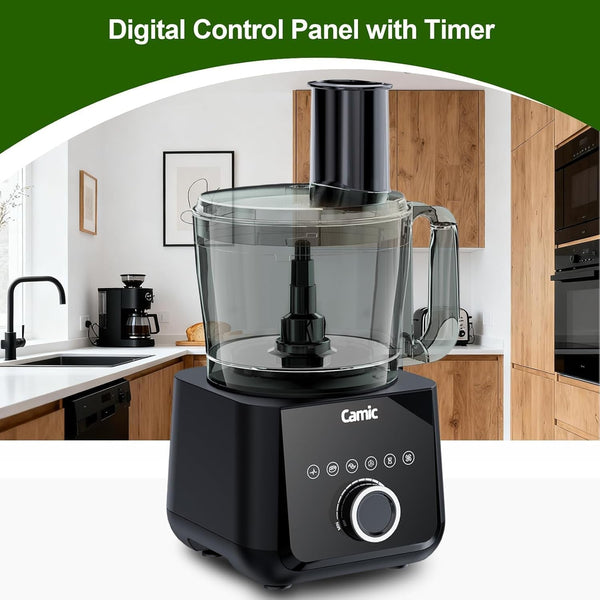 Food Processor and Blender for Home Use, 600W, Blending, Grinding, Shredding, Slicing, Doughing, Meat and Vegetable Chopping, Ice Crushing, 6 Presets, Easy to Operate and Clean (Upgrade Version)8