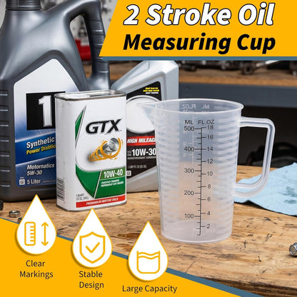 2 Stroke Oil Measuring Cup, 16Oz with Ratio Chart, Oil and Fuel Mixing2
