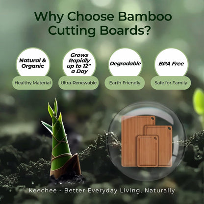 Bamboo Cutting Board, Wood Chopping & Butcher Block for Kitchen | Non Toxic, Resisted-Cracking&Curling, Deep Juice Groove, Side Handles,Cross-Laminated Structure, Knife-Friendly, Gifts Ready9