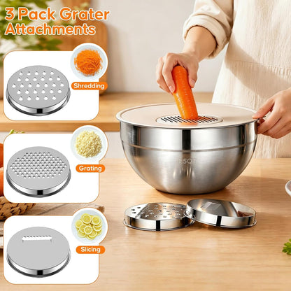 Stainless Steel Mixing Bowls with Lids Set, 4 Pack Cooking Bowls3