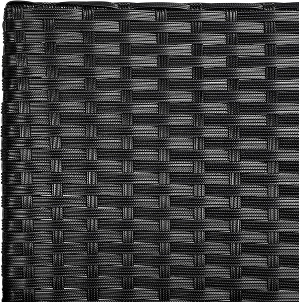 3 Pieces Patio Porch Furniture Set, Outdoor PE Rattan Wicker Conversation Set with Soft Cushions, Glass Coffee Table & 2 Chairs for Garden/Deck/Courtyard/Poolside, Black/Gray7