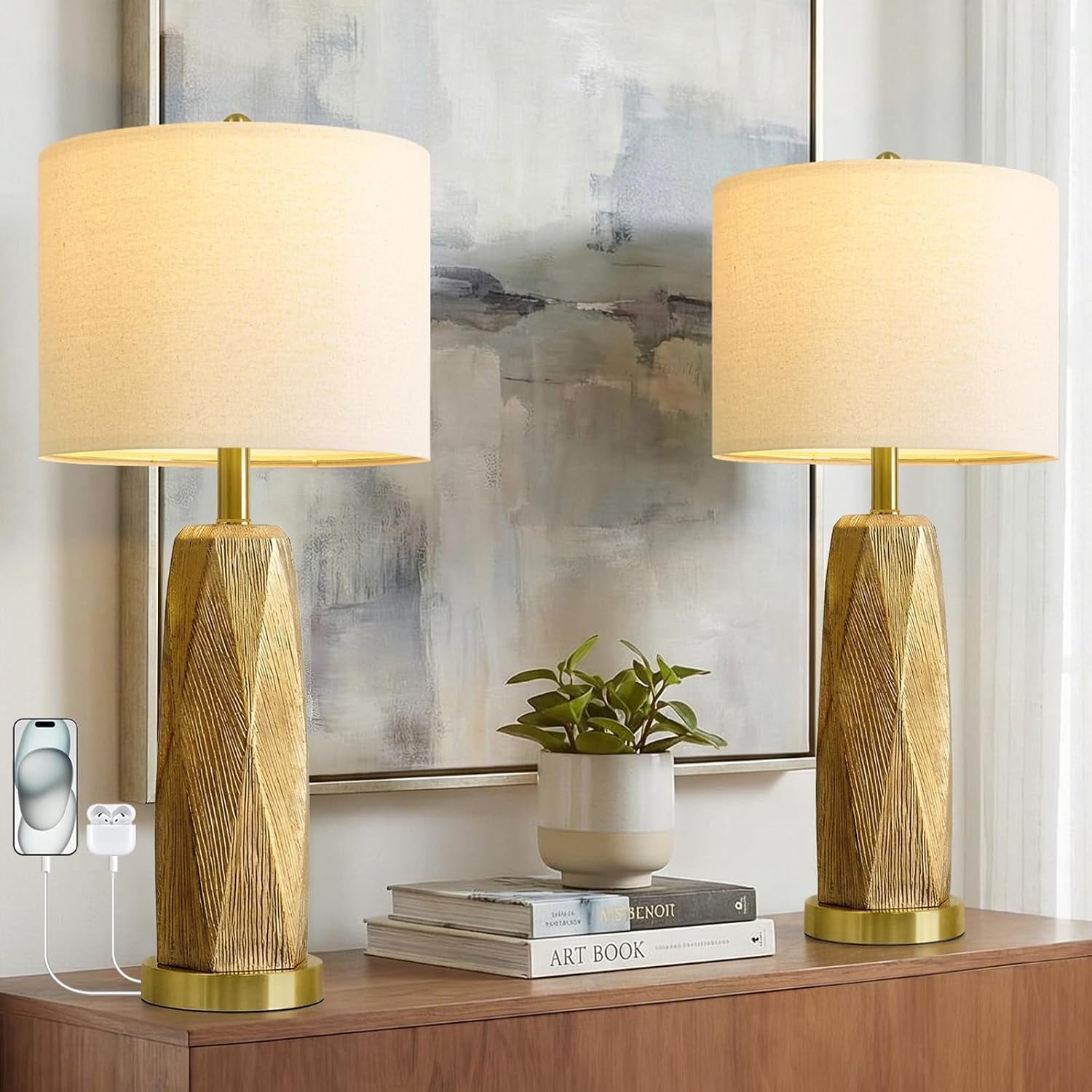 27-5-gold-table-lamps-set-of-2-with-usb-a-usb-c-charging-ports-textured-resin-bedside-lamps-with-linen-shade-rotary-switch-tall-nightstand-lamps-for-bedroom-living-room-office