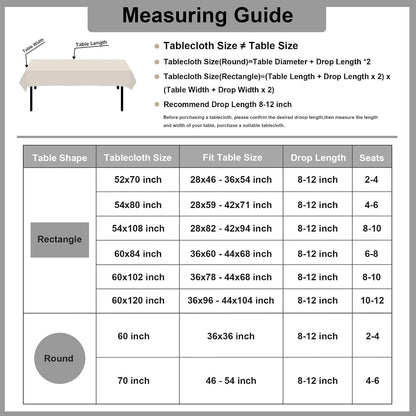 Faux Linen Tablecloth Wrinkle Resistant 52 X 70 Inch - Grey Washable Dust-Proof Rectangle Table Cloth for Kitchen Dining, Outdoor Picnic, Farmhouse Decorative Oblong Table Cover3