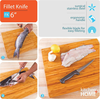 Fillet Knife – Flexible 7” Ultra Sharp Surgical Stainless Steel Curved Boning Knife4