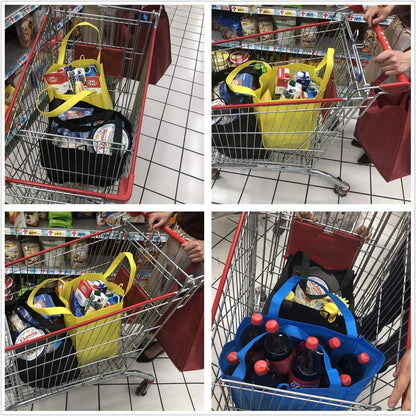 10 Pack Reusable Reinforced Handle Grocery Bags - Heavy Duty Large Shopping Totes with Thick Plastic Bottom Can Hold 40 Lbs6