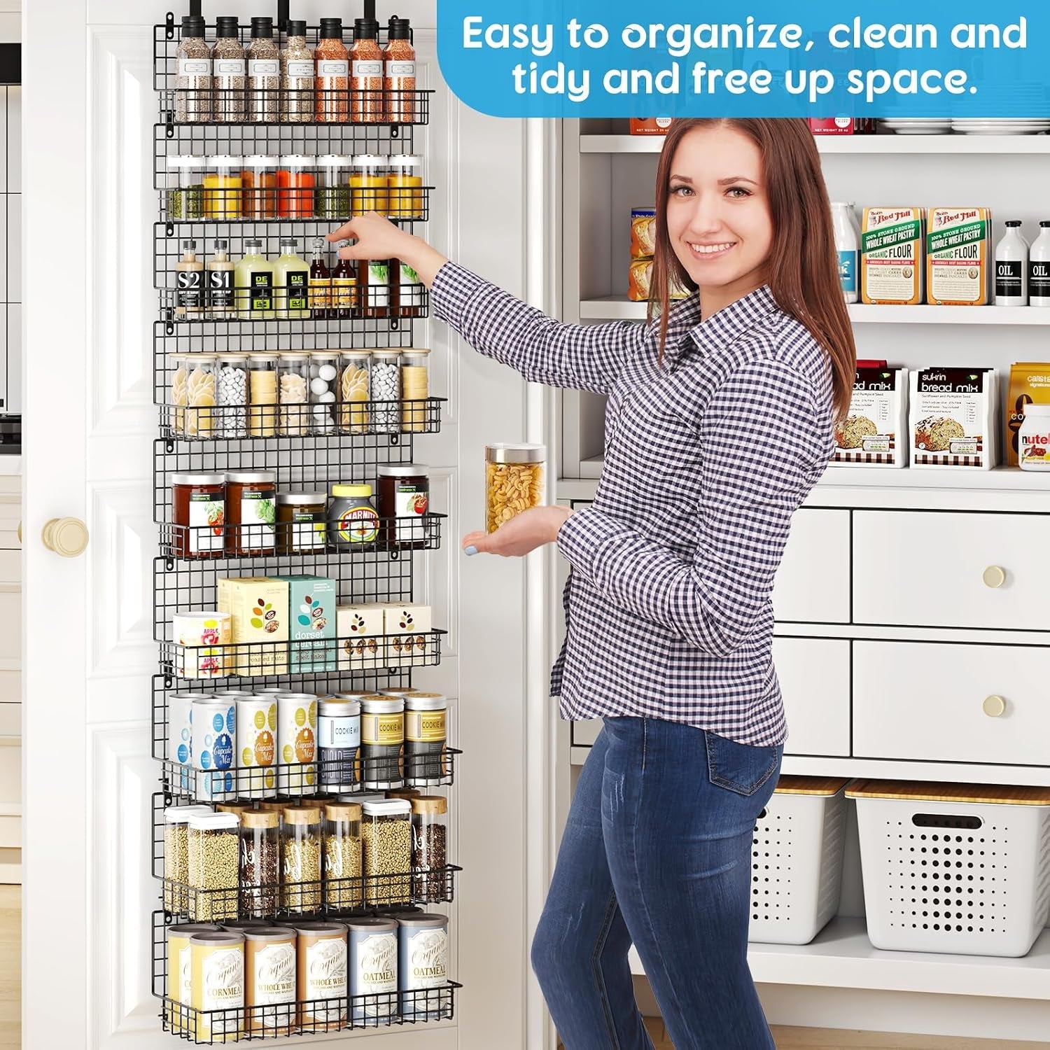 9-tier-spice-rack-organizer-with-door-hook-wall-mount-and-extra-large-capacity-for-pantry-door-stylish-black-design-for-effortless-organization-ultimate-kitchen-storage-solution