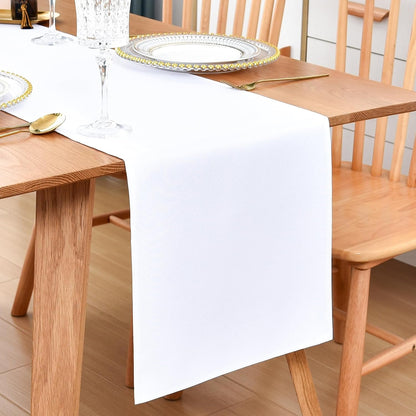 Farmhouse White Table Runner Dining Table Runners 90 Inches Long Coffee Table Runner for Dresser Living Room Bedroom Holiday Party Banquet 12X90 Inch1