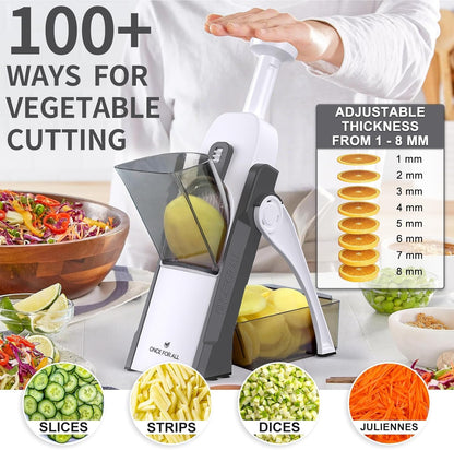 Safe Mandoline Slicer Kitchen, All in 1 Vegetable Slicer, Gray3