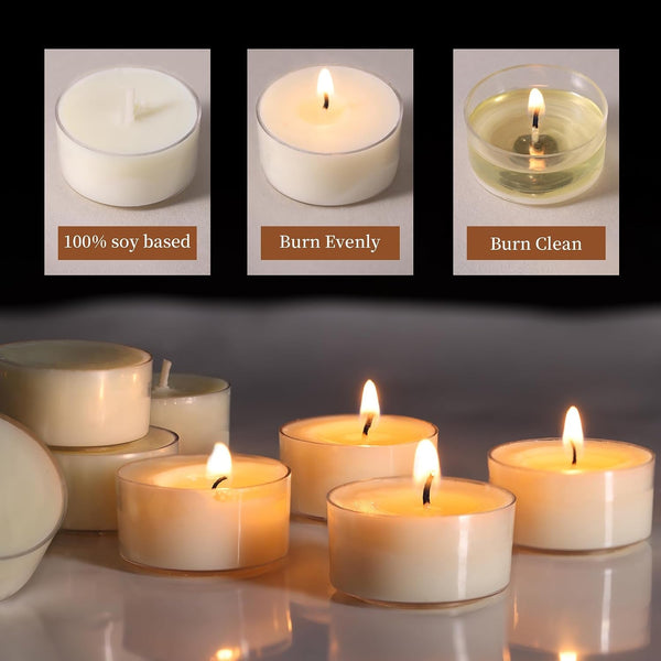6 Hour Soy Tea Lights Candles Bulk 100 Pack, White Votive Bulk4