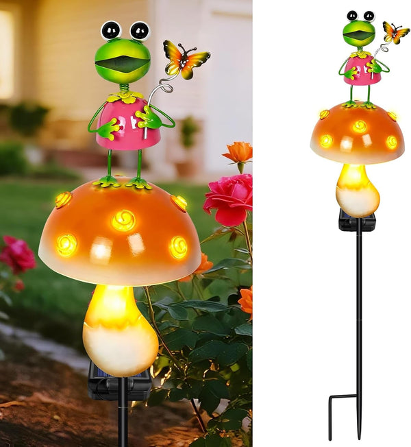 Solar Garden Lights Outdoor, Frog Mushroom Stake Light, Waterproof4