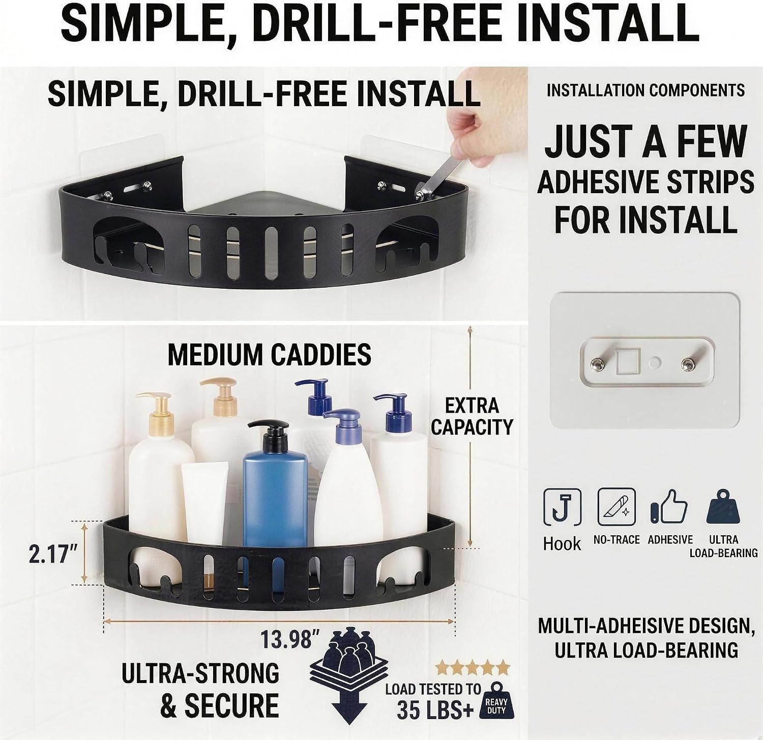 adhesive-corner-shower-caddy-with-hooks-no-drill-aluminum-shower-shelf-2pcs
