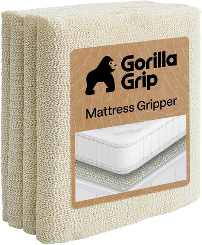 GORILLA GRIP Non Slip Mattress Gripper, 54X72 Queen, Prevents Mattresses from Sliding on Box Spring for Secure Fit, Pads Grip Cushions and Help Reduce Slipping, Breathable Design, Easy Trim Pad, Gray1