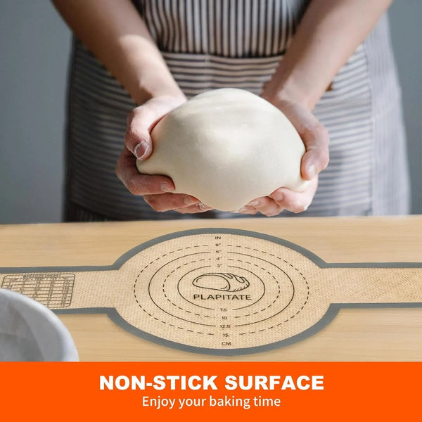Silicone Bread Sling for Dutch Oven Liners, Non Stick 2 PCS, Easy Clean Reusable Silicone Bread Baking Mat with Long Handles, Easy to Transfer Sourdough Bread, Round4