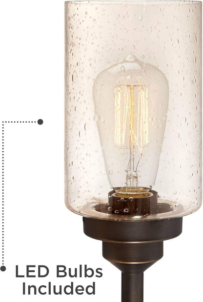 Libby 30" Large Table Lamp Edison Bulb LED Bronze Seeded Metal Glass3