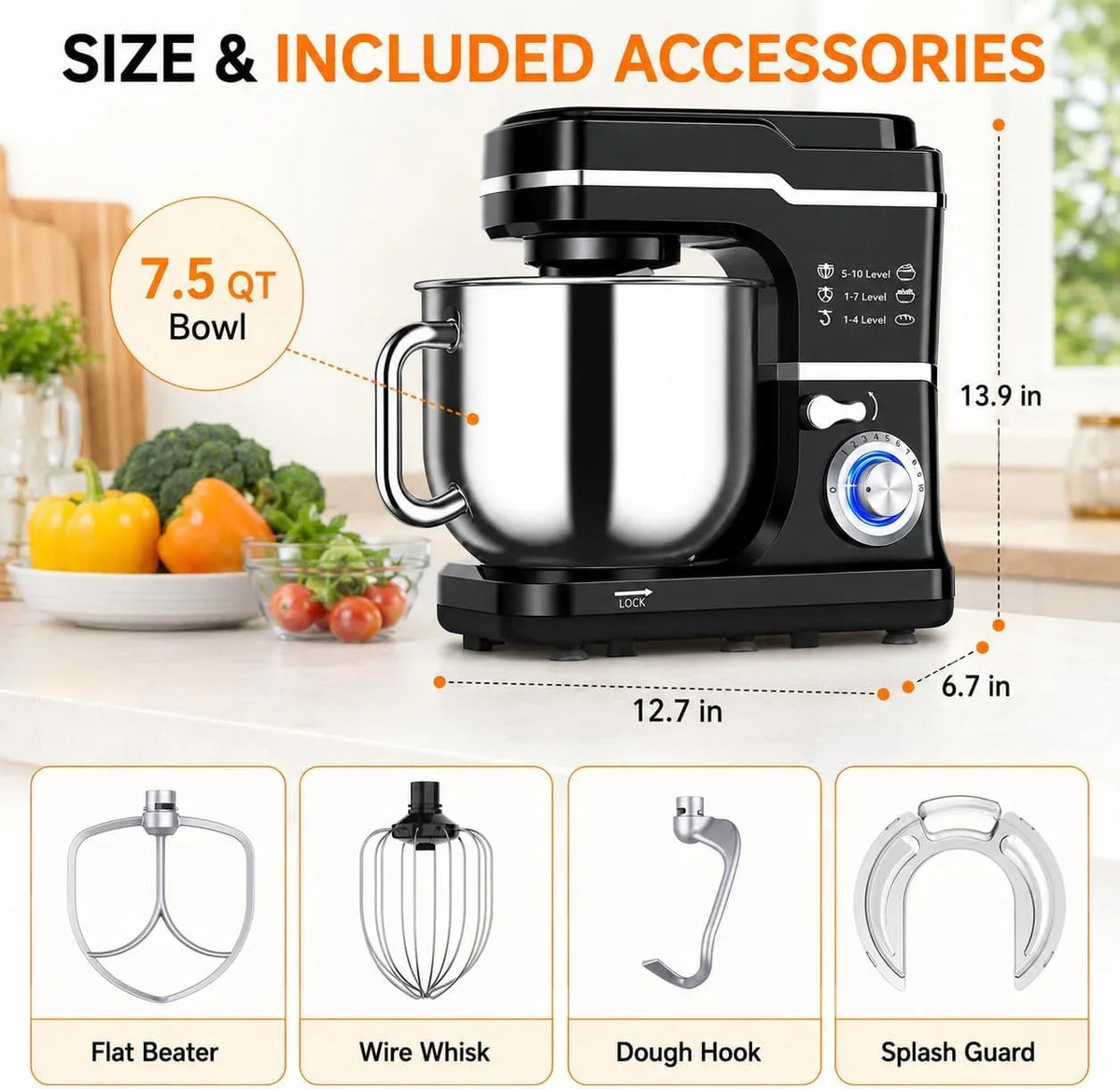 7-5-qt-stand-mixer-10-speed-tilt-head-electric-mixer-with-stainless-steel-bowl-dough-hook-whisk-beater-splash-guard-powerful-660w-motor-for-baking-whipping-mixing-black
