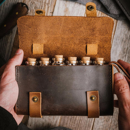 Leather Spice Wallet, Camping Spice Kit Travel Seasoning Rack9