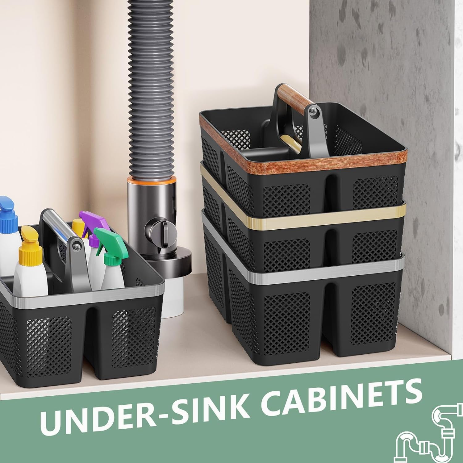 black-shower-caddy-portable-plastic-bathroom-caddy-organizer-with-handle-and-holes-cleaning-caddy-hard-shower-basket-storage-tote-for-toiletry-college-dorm-room-essentials-for-men