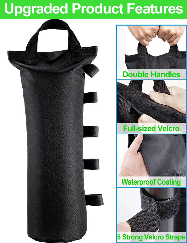 120LBS Extra Large Heavy Duty Canopy Weights Sand Bags for Ez Pop up Canopy Tent Gazebo Outdoor Instant Sun Shelter Patio Umbrella, Upgraded 5 Full-Sized Magic Stick and 2 Nylon Handles, 4Pack5