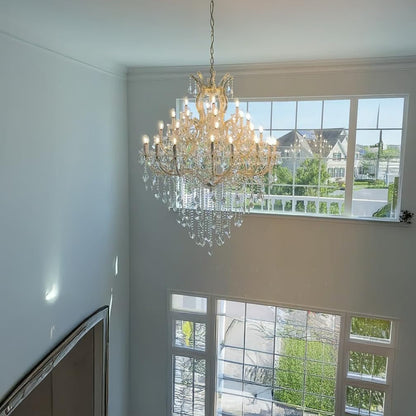 Large Gold Chandelier Light Fixtures - 36 Lights, 4 Layers Modern Crystal Chandeliers for Hotel, Lobby, Foyer, Entrance Hall, Staircase4