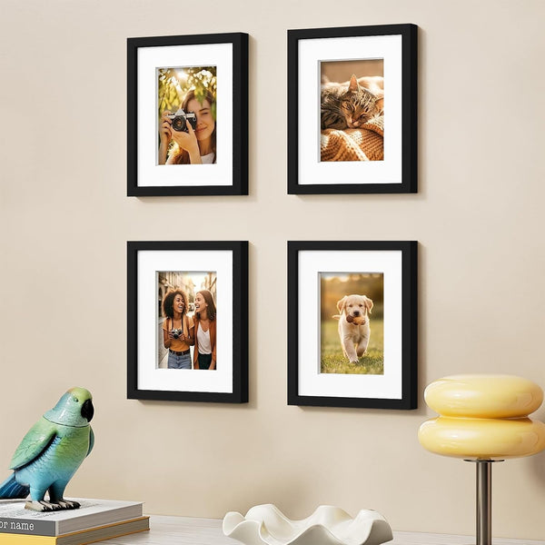 Solid Wood 8X10 Picture Frames Set of 4, Black3
