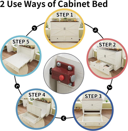 Queen Size Murphy Bed with Charging Station5