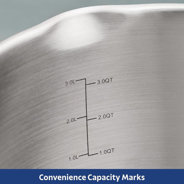 Tempo Tri-Ply Base Stainless Steel 5-Qt Dutch Oven Pot with Lid | Induction-Ready, Oven-Safe, Dishwasher-Safe5