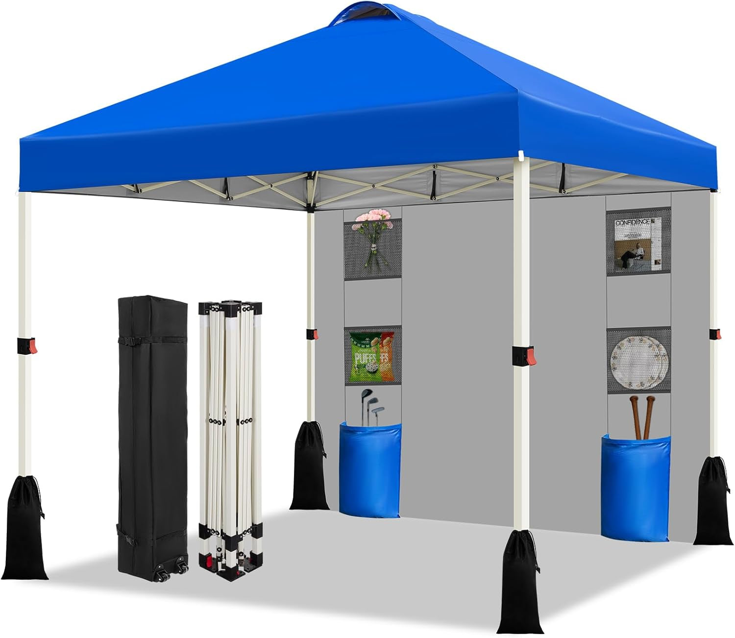 10x10-pop-up-canopy-tent-1-button-push-setup-canopy-tent-with-1-sidewall-adjustable-height-instant-portable-shelter-portable-roller-bag-easy-outdoor-sun-shade-for-events-4-weight-bags-blue