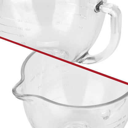 Tilt-Head Stand Mixer Glass Bowl, 5 Qt,Compatible with Kitchenaid Artisan 5KSM125, 5KSM150, 5KSM175, 5KSM7580, KSM150, RRK150,K45, K45SS, KSM75, KSM90, Ksm95,Classic without Lid5