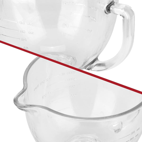 Tilt-Head Stand Mixer Glass Bowl, 5 Qt,Compatible with Kitchenaid Artisan 5KSM125, 5KSM150, 5KSM175, 5KSM7580, KSM150, RRK150,K45, K45SS, KSM75, KSM90, Ksm95,Classic without Lid5