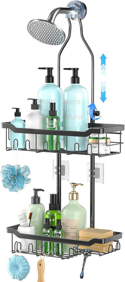 Adjustable Shower Caddy Hanging Rustproof: Tool-Free Height Adjustment1