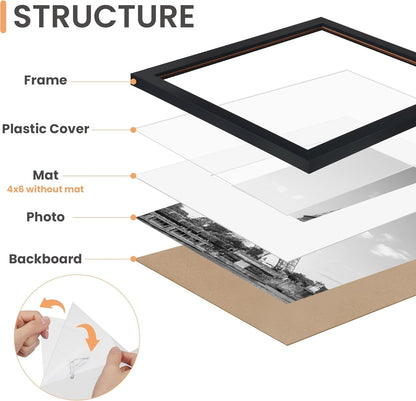 Picture Frames Set of 19, Including 8X10, 5X7, 4X6 Black Frame3