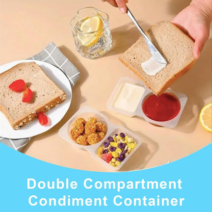 20-Pack Reusable Snack Containers with Lids, 2-Compartment Snackle Box Container for Meal Prep, Portion Control Snack Pack for Office, Travel & Gym, Microwave Safe (40 Pcs)2