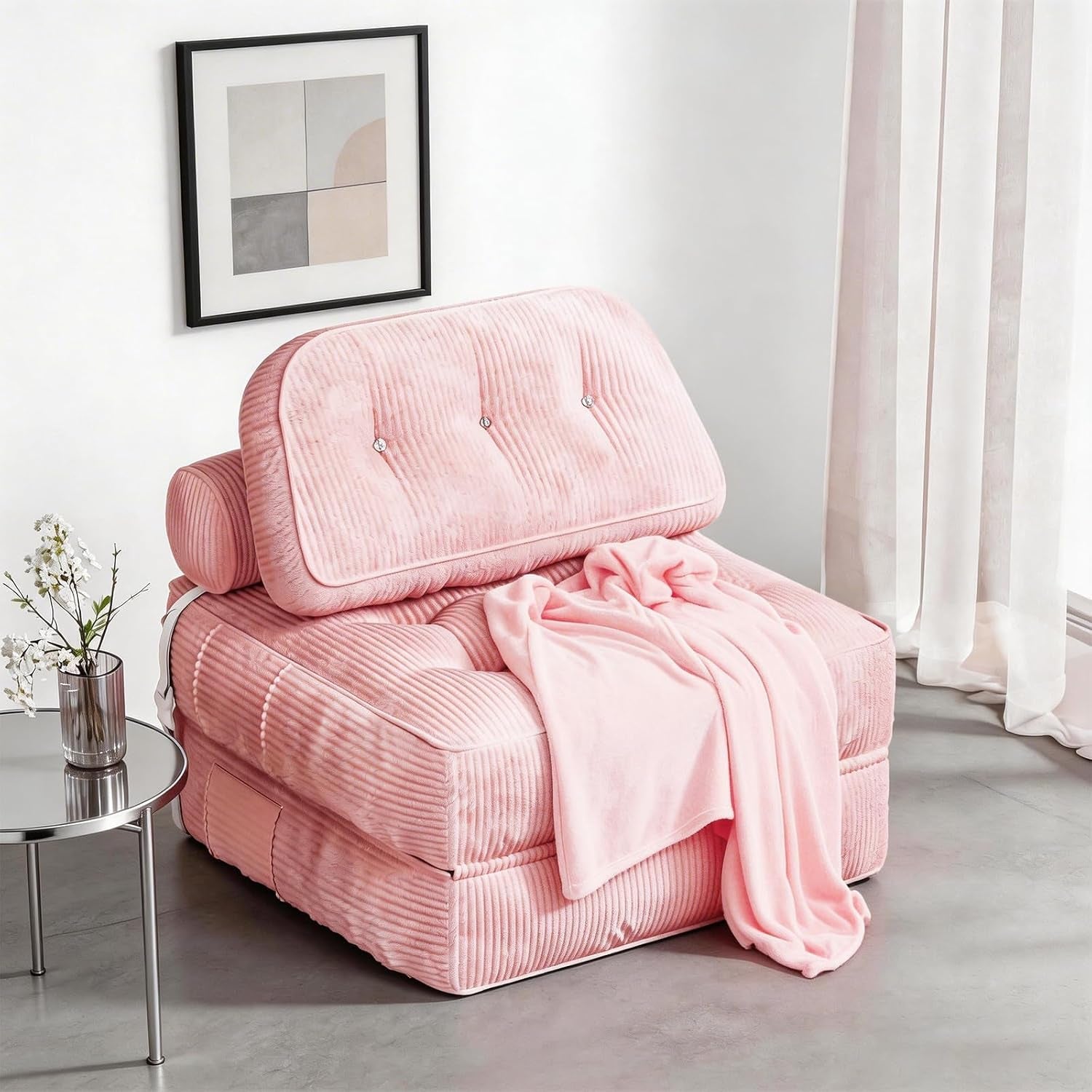 folding-sofa-bed-flannel-futon-couch-bed-with-pillow-and-blanket-convertible-sleeper-chair-for-living-room-bedroom-pink