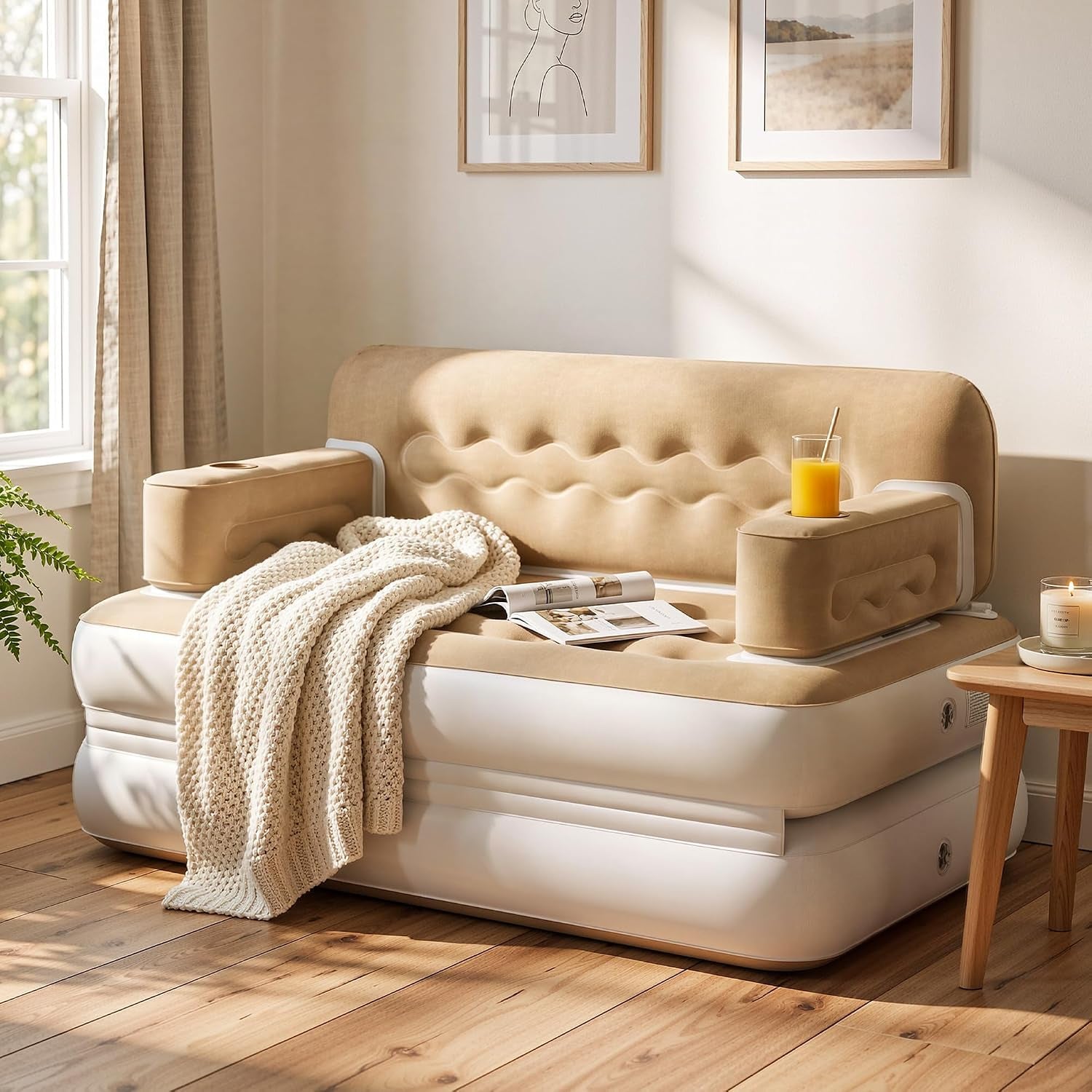 queen-size-air-sofa-bed-w-wave-pattern-headboard-pump-brown