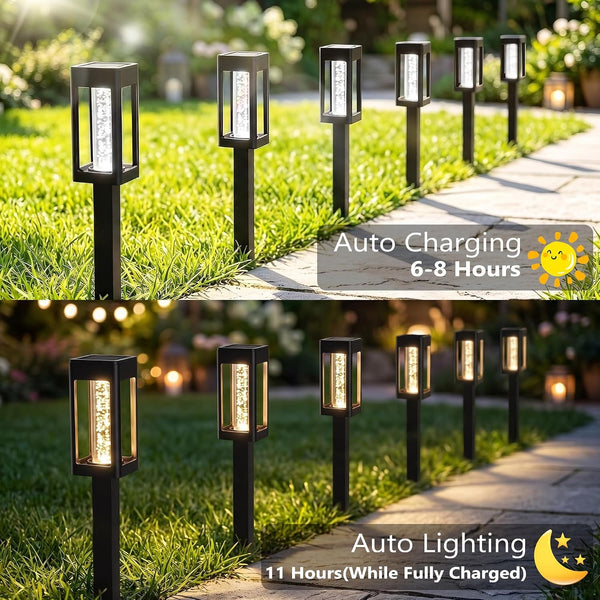 Pathway Lights Solar Power, Outdoor Waterproof Stake Lights 6 Pack3