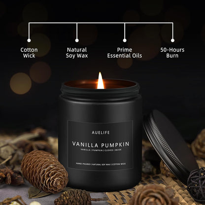 Fall Candle, Vanilla Pumpkin Scented for Home, Soy Wax4