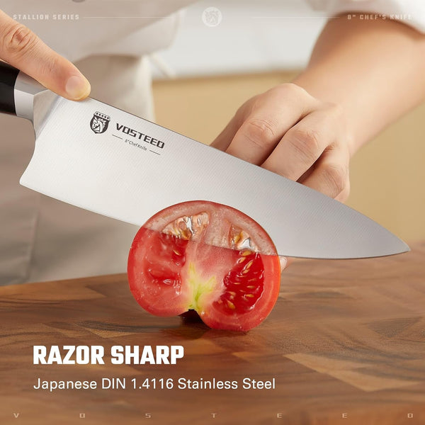 Stallion 8" Chef'S Knife, German DIN 1.4116 Stainless Steel, Ergonomic Durable G10 Handle3