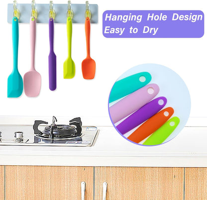 Silicone Spatula Set,5 Piece Food Grade Rubber Spatulas,Multicolor | Spatulas Silicone Heat Resistant for Baking,Cooking,And Mixing High Heat Resistant Non Stick Dishwasher Safe Bpa-Free4