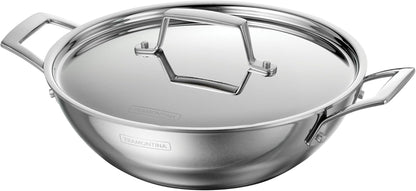 Utsava 2.75-Quart Tri-Ply Clad Stainless Steel Kadai with Lid | Kadhai Pot for Indian Cooking1