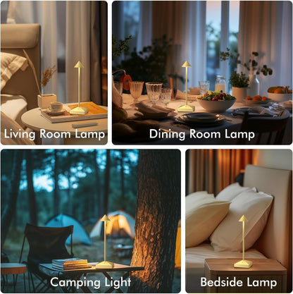 3 Pack Small Gold Rechargeable Cordless Table Lamps Dimmable2