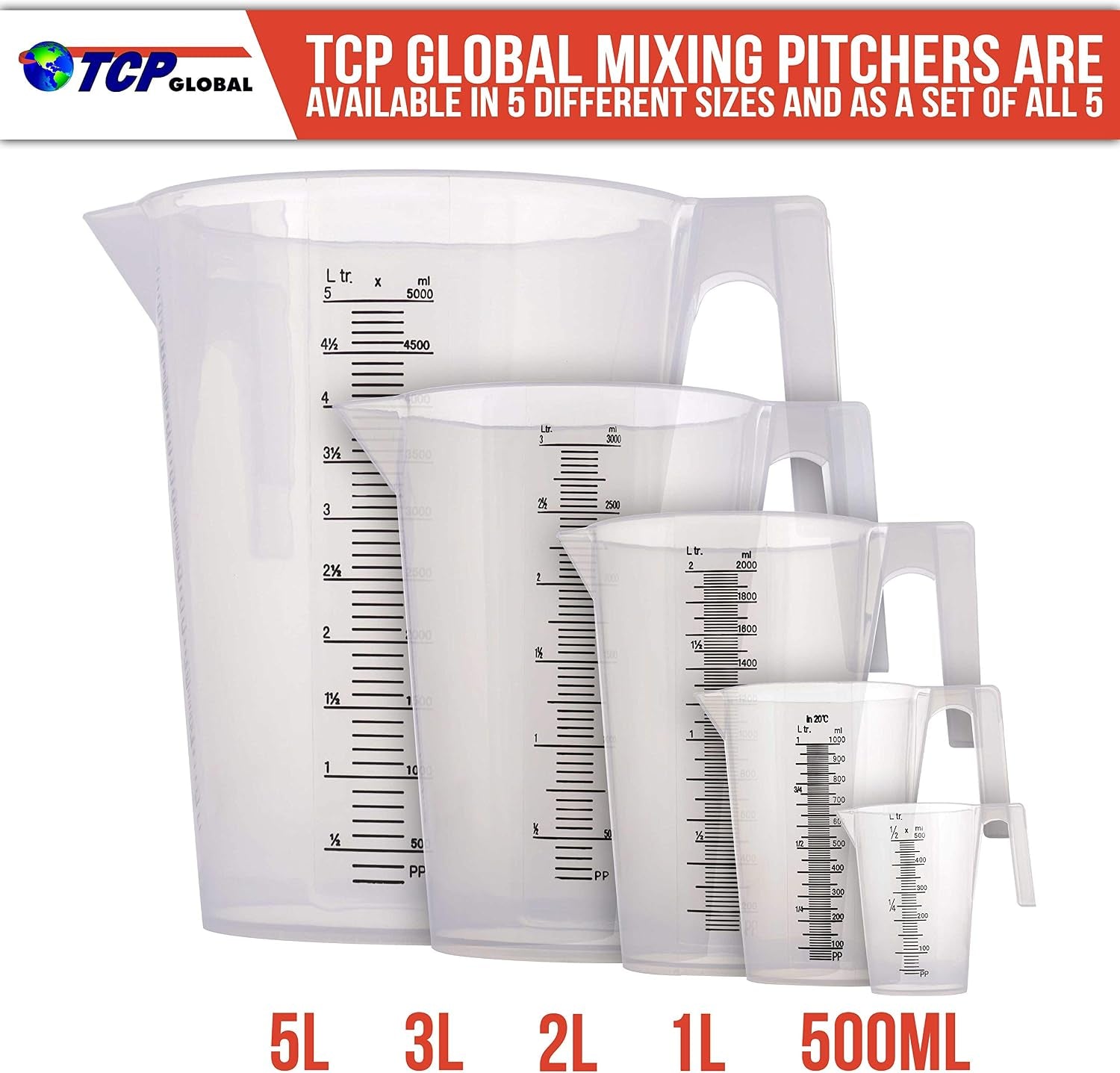 5-piece-set-of-plastic-graduated-measuring-and-mixing-pitchers