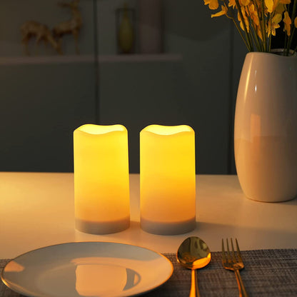 Solar Flameless Candles Outdoor Waterproof,Dusk to Dawn Outdoor Lighting, Flickering Fameless Reusable LED Light Candles for Lantern Garden Camping and Home Decor, 3D Wick (3"X6") Set of 25