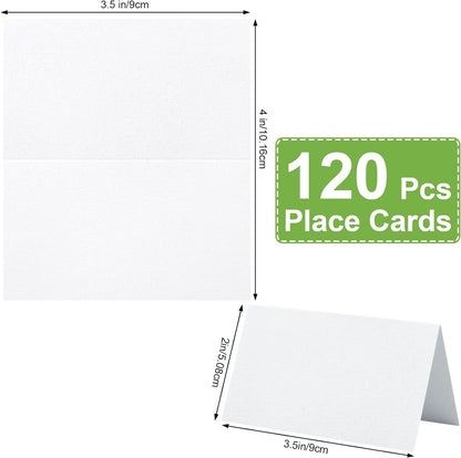 120 Pcs Place Cards, 2X3.5In Blank Fillable Banquet Seat Card for Table Setting, Escort Card, Wedding Place Cards for Wedding, Table, Dinner Parties2