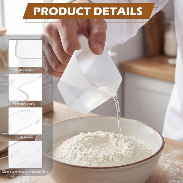 2Pcs 4Oz Plastic Measuring Cups Clear Measuring Scoop Lawn Garden Measuring Cups with Easy-Read Scale for Protein Powder,Chemicals,Oil,Pool3