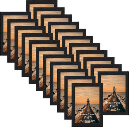 4X6 Picture Frame Set of 22 for Wall and Tabletop, Black1