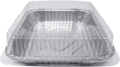 (35 Pack) 8” X 8” Square Baking Cake Pans with Plastic Dome Lids | Heavy Duty L Disposable Aluminum Foil Tins L Portable Food Containers L Perfect for Roasting Oven Toaster Cooking9