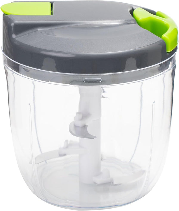 Manual Food Processors & Chopper with Cover and Handle, Manual Onion Chopper Slicer Cutter, Vegetable Chopper, Suitable for Garlic Carrots Onions Peppers Fruits Mincing.（900Ml）1