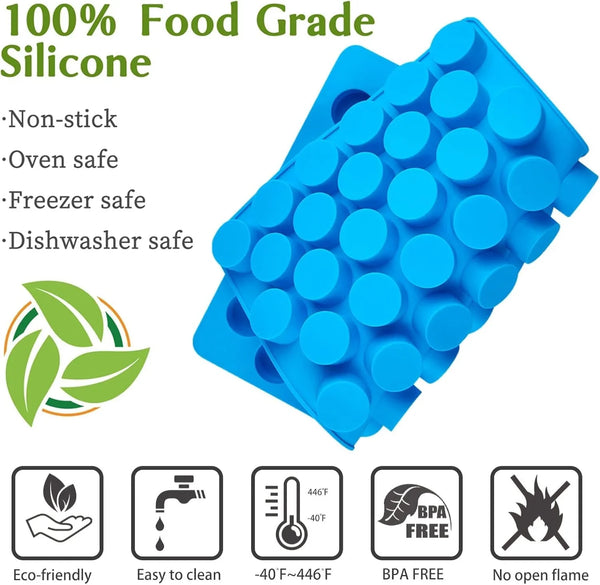 round Candy Molds, 220 Cavities, 4Pcs | Silicone Molds, Non Stick, for Hard Candy, Gummy, Caramel, Chocolate, Ganache, Ice Cube3